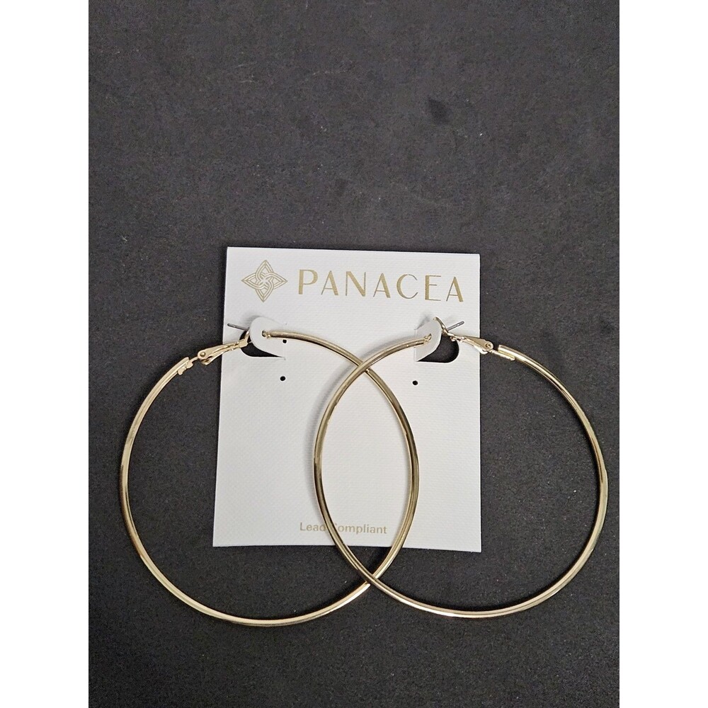 Panacea Gold Tone Hoop Earrings New 2.5 Inches
